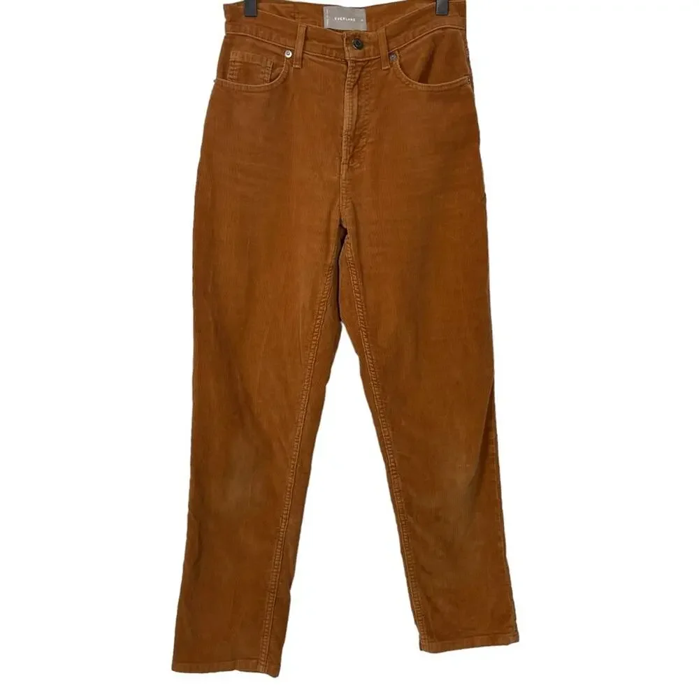 Everlane Baby Cord Cheeky Pants Straight Leg Golden Brown Size 25